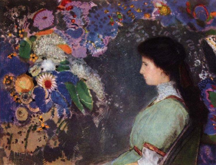 Odilon Redon Portrait of Violette Heymann,